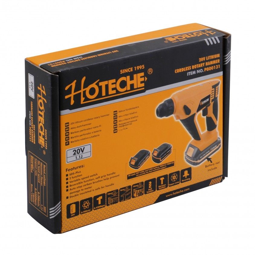 Martelo Perfurador sem Fio Hoteche 20V L�tio 1.1J (Bateria n�o Inclu�da)