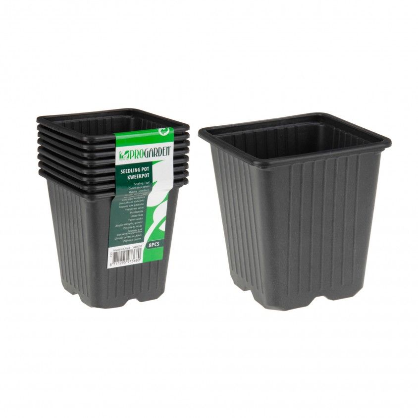 KOOPMAN SET  8 VASOS 95x100MM PRETO