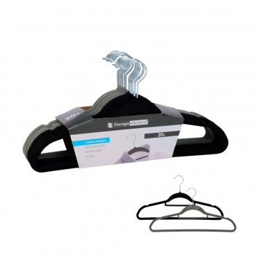 Conjunto 20 Cabides Veludo 2 Cores