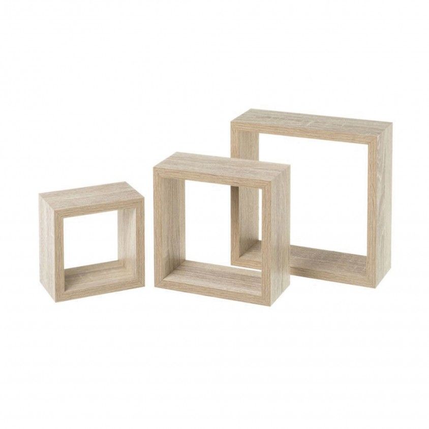 Conjunto 3 Estantes de Parede Cubos