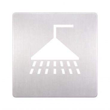 Placa de Sinal�tica Inox Chuveiro