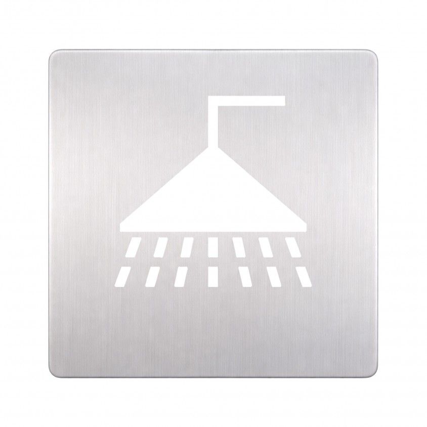 Placa de Sinal�tica Inox Chuveiro