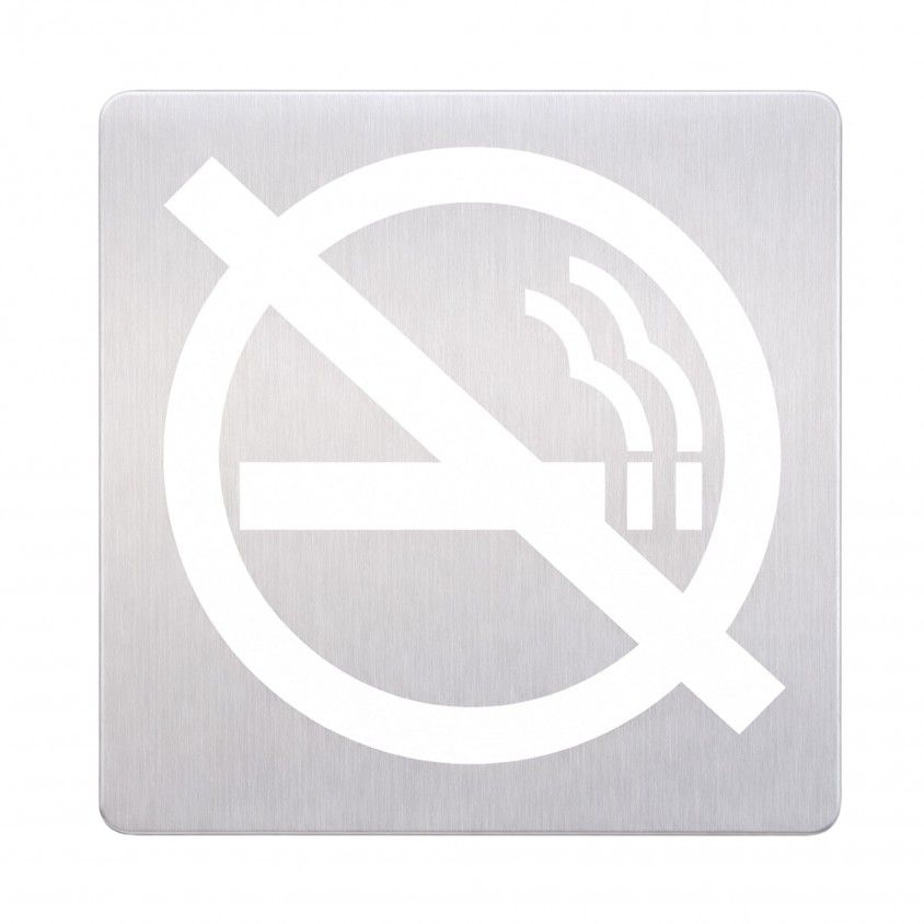 Placa de Sinal�tica Inox Proibido Fumar