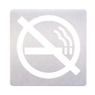 Placa de Sinal�tica Inox Proibido Fumar