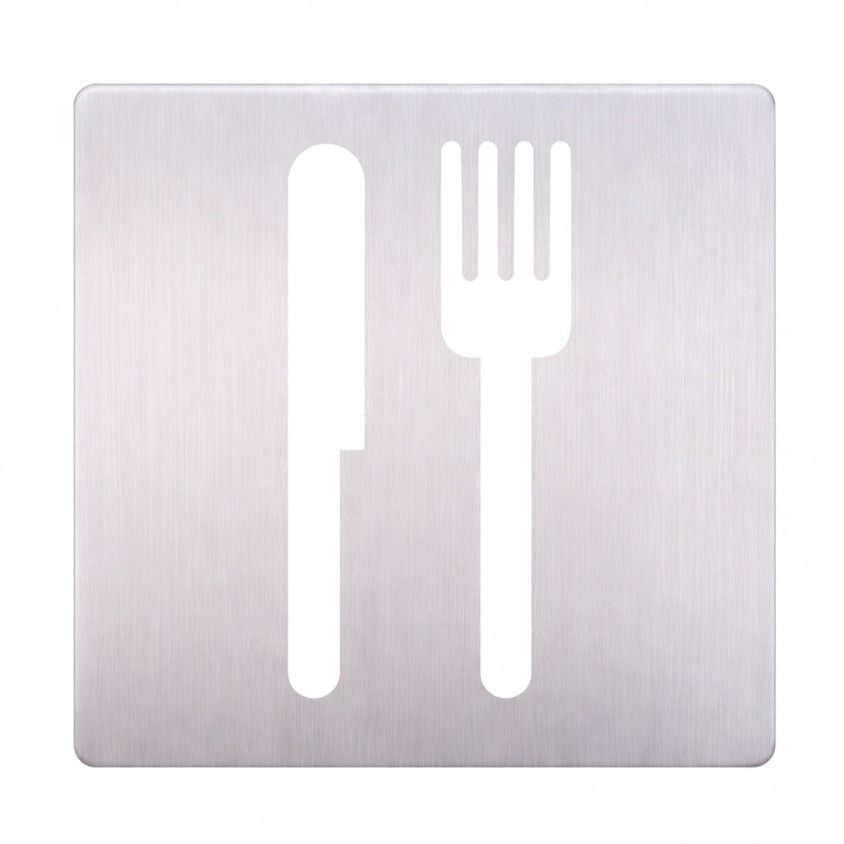 Placa de Sinal�tica Inox Restaurante