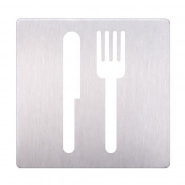 Placa de Sinal�tica Inox Restaurante