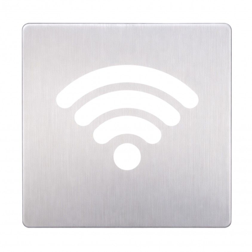 Placa de Sinal�tica Inox Wi-Fi
