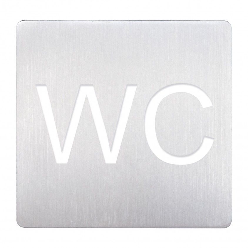 Placa de Sinal�tica Inox WC