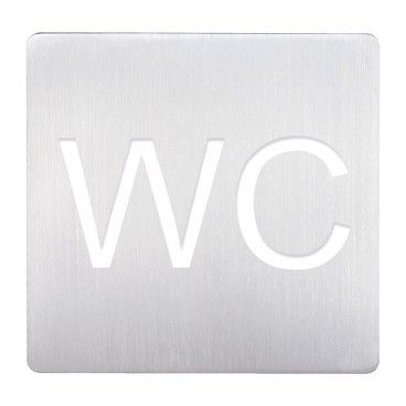 Placa de Sinal�tica Inox WC
