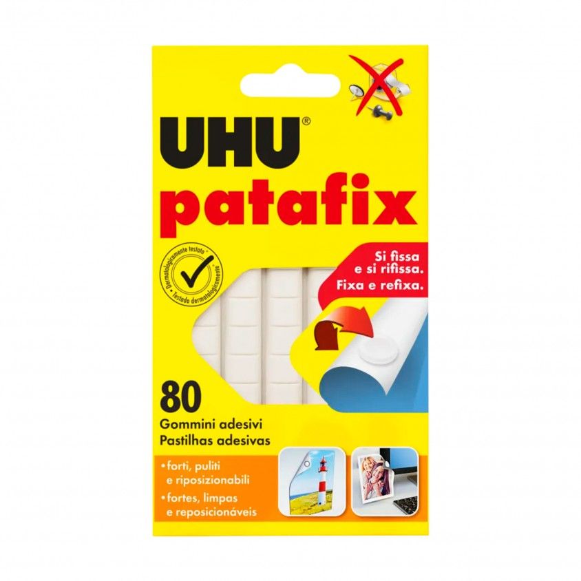 Massa Adesiva UHU Patafix Amarela 80 Pastilhas
