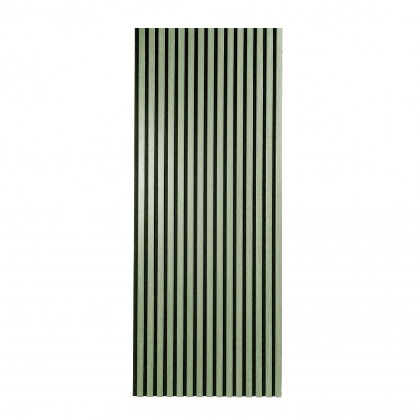 Painel Ripado de Parede Acustico Verde Claro 600X2400X18Mm