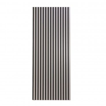 Painel Ripado de Parede Acustico Cinza 600X2400X18Mm