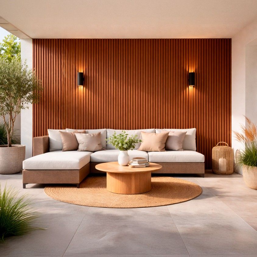 Painel Ripado de Parede Wpc Castanho Escuro 219X2900X26Mm