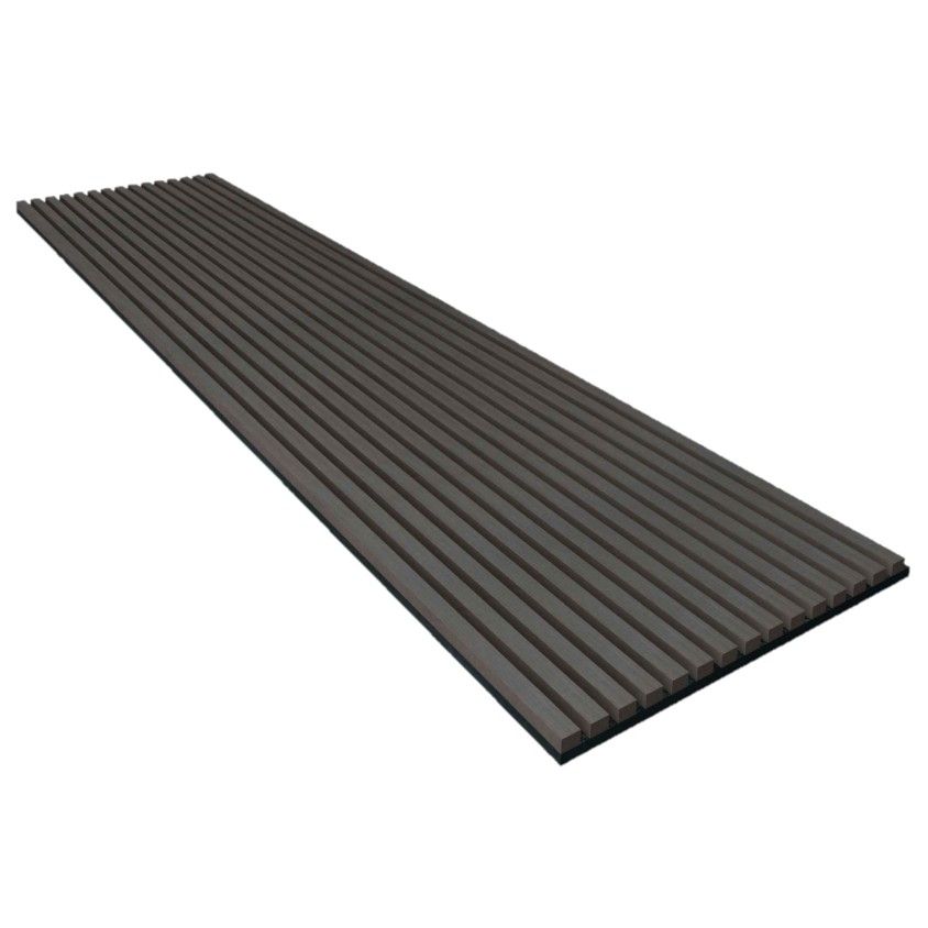Painel Ripado de Parede Acustico Black Oak 600X2700X18Mm