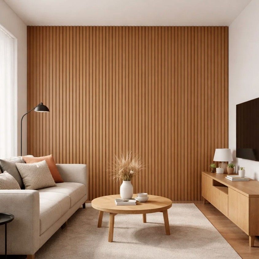 Painel Ripado de Parede Teca Wpc 219X2900X26Mm