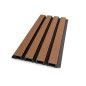 Painel Ripado de Parede Teka Com Fundo Preto Wpc 219X2900X26Mm