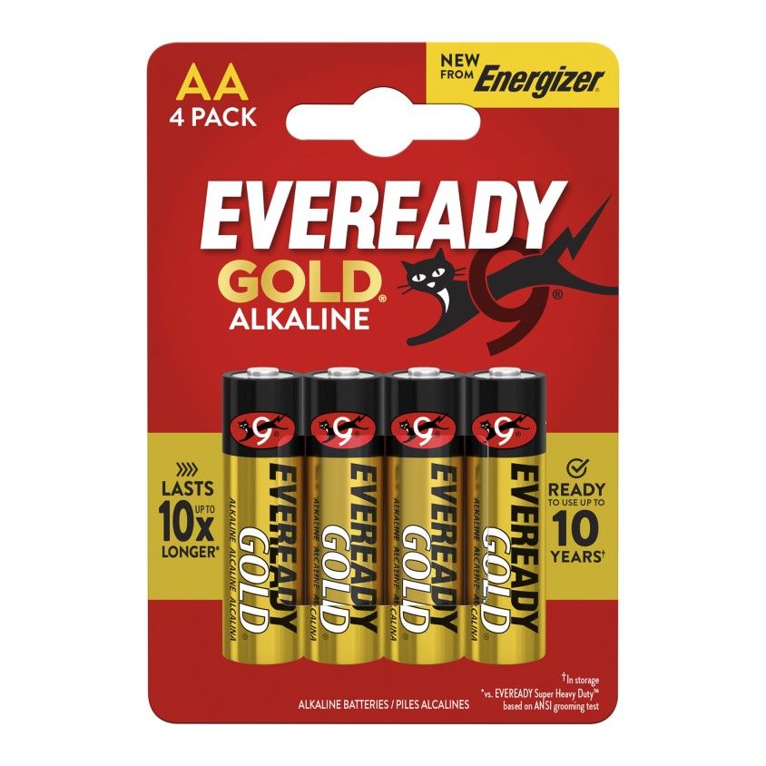 Pilha Alcalina Eveready Gold LR6 AA 4un
