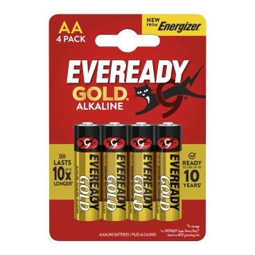 Pilha Alcalina Eveready Gold LR6 AA 4un
