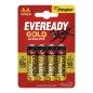 Pilha Alcalina Eveready Gold LR6 AA 4un
