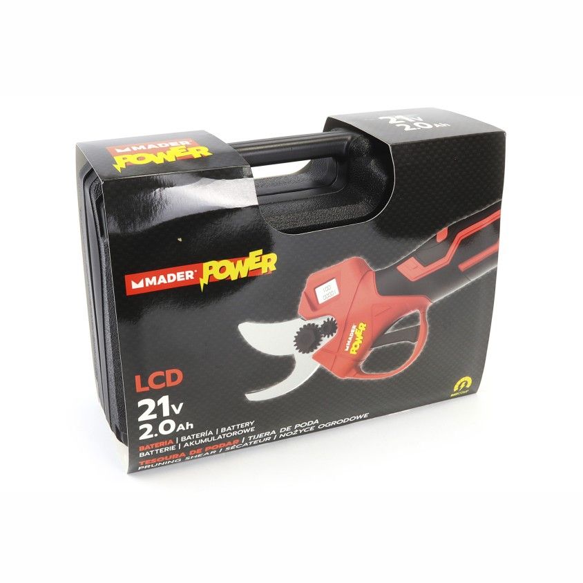 Tesoura de Poda Mader 28mm com 2 Baterias 2Ah