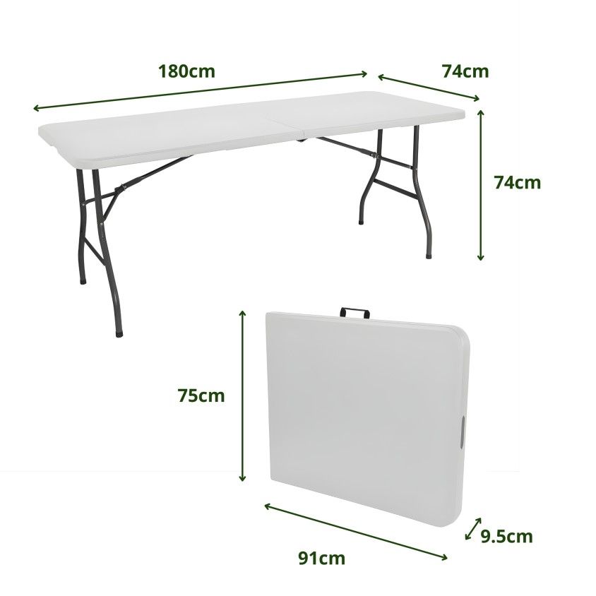Mesa Dobr�vel Tenerife Branca 180cm Retangular Port�til