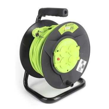 Enrolador Fluorescente de 4 Tomadas 3Gx1.5mm 25m IP44 Saurium