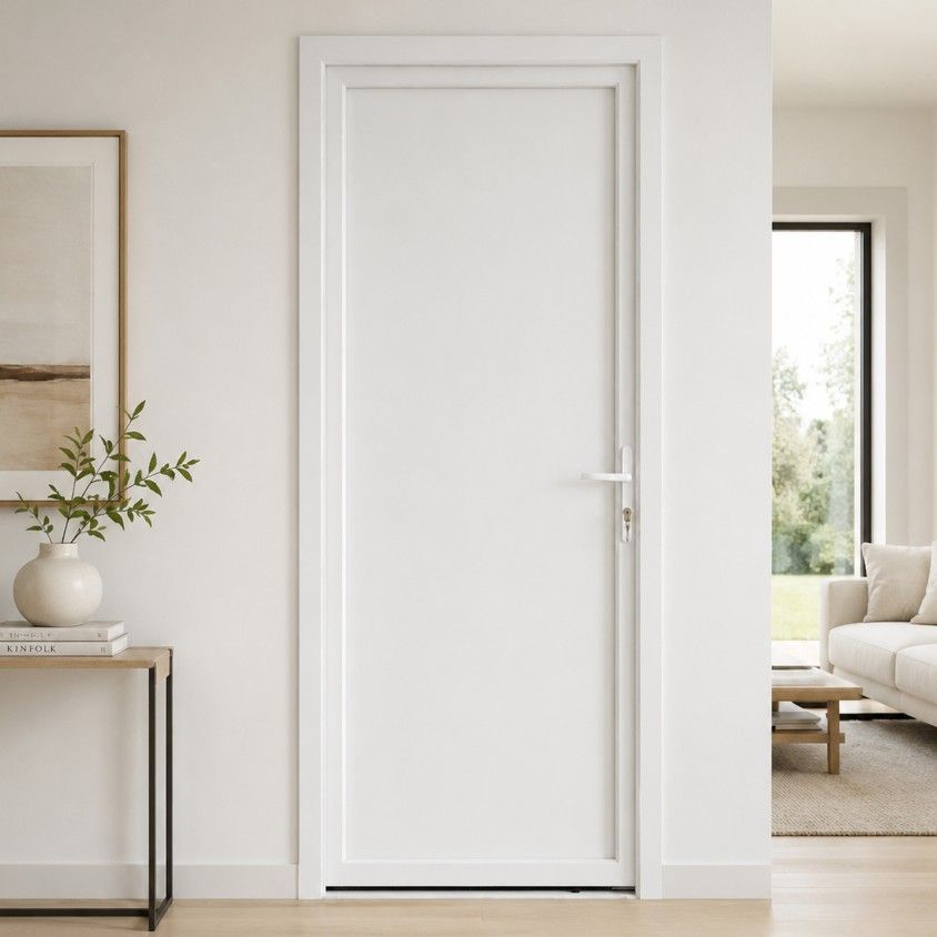 Porta de Servi�o PVC Perfil 60mm - Abertura Direita