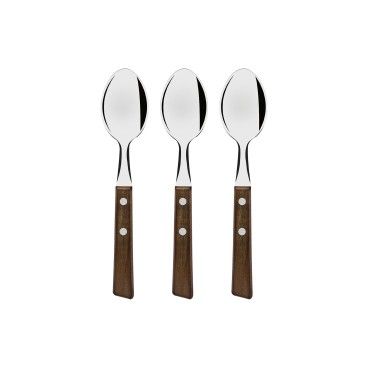 Conjunto de 3 Colheres de Ch� com Cabo de Madeira
