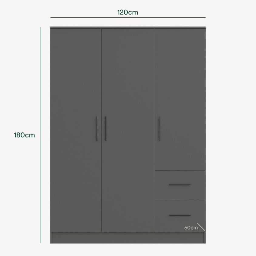 Roupeiro Space (3 Portas + 2 Gavetas)
