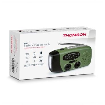 R�dio Thomson AM/FM com Lanterna e Bateria Solar 2000mAh