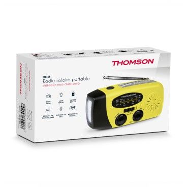 R�dio Thomson AM/FM com Lanterna e Bateria Solar 2000mAh