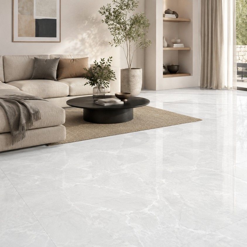 Pavimento Earthstone White Brilho Retificado 60x60