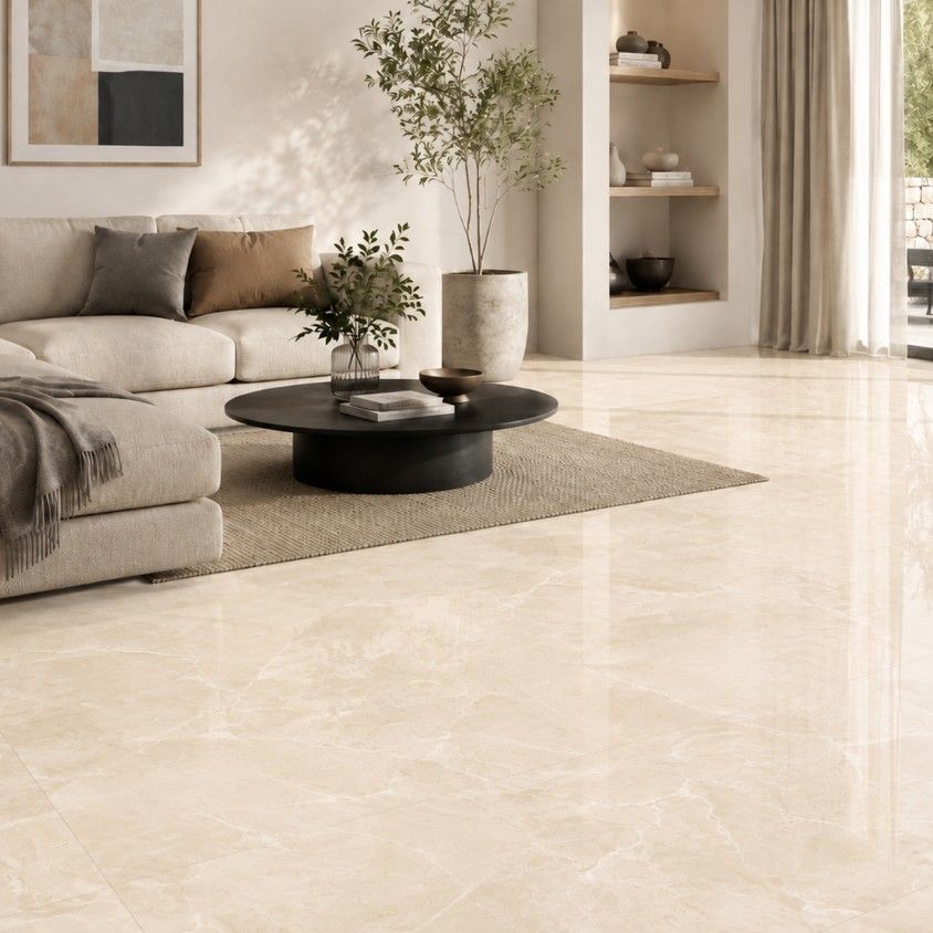 Pavimento Earthstone Beige Brilho Retificado 60x60