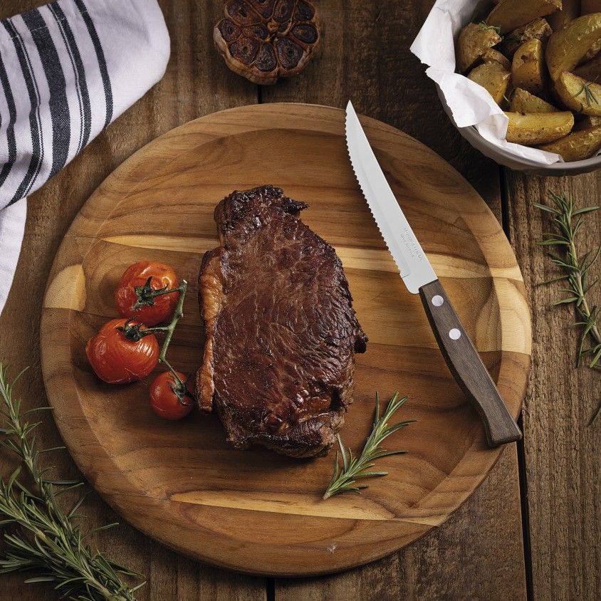Conjunto de 3 Facas de Carne com Cabo de Madeira