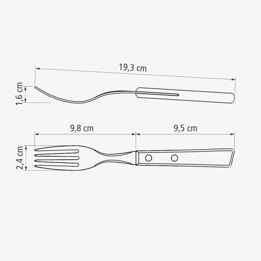 Conjunto de 3 Garfos de Mesa com Cabo de Madeira