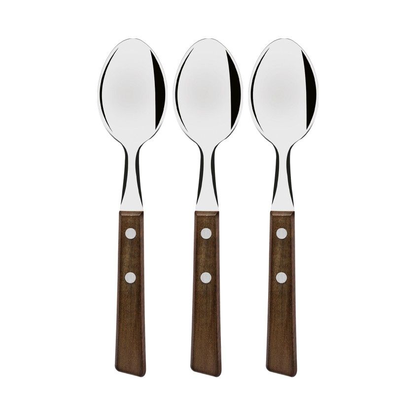 Conjunto de 3 Colheres de Sopa com Cabo de Madeira