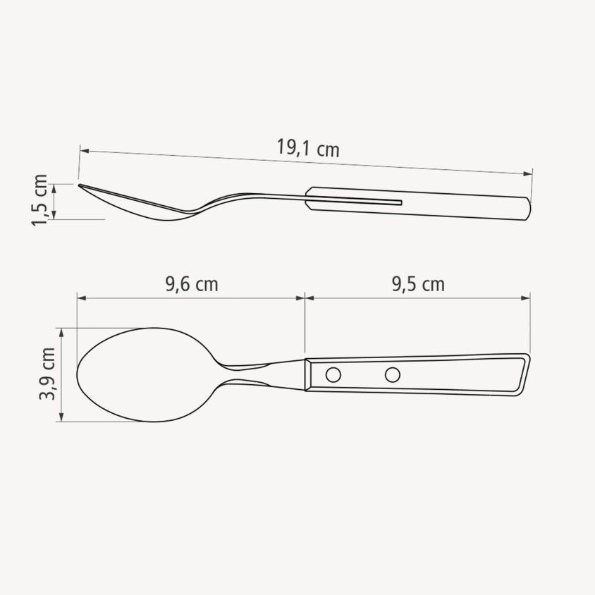 Conjunto de 3 Colheres de Sopa com Cabo de Madeira