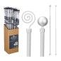 Kit Var�o Extens�vel para Cortinas 120-240cm com Suportes e Terminais Prateado