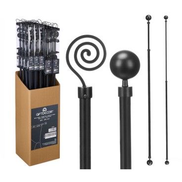 Kit Var�o Extens�vel para Cortinas 120-210cm com Suportes e Terminais Preto