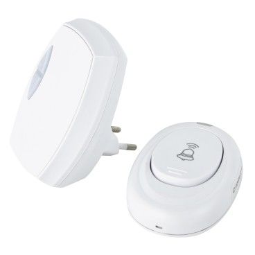 Campainha sem Fios + Ficha para Ligar na Tomada 80m Alcance