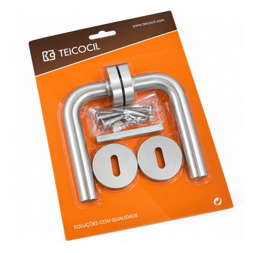 Puxador de Porta com Entrada de Chave 2003D Inox