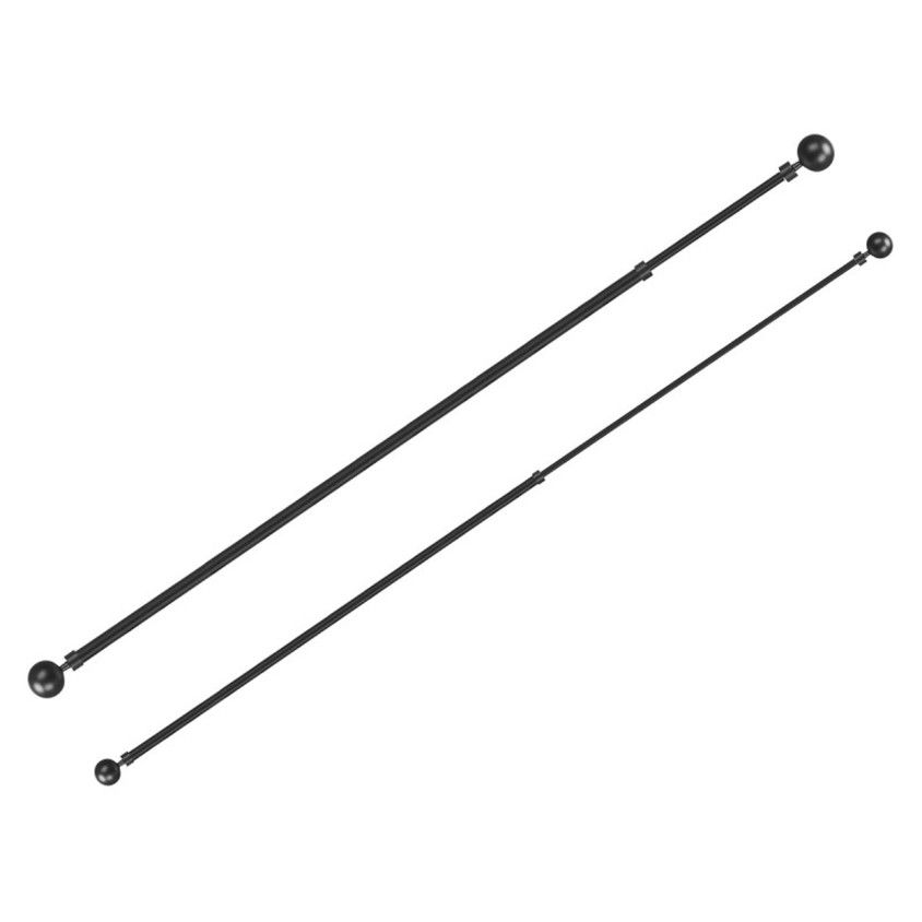 Kit Var�o Extens�vel para Cortinas 120-210cm com Suportes e Terminais Preto