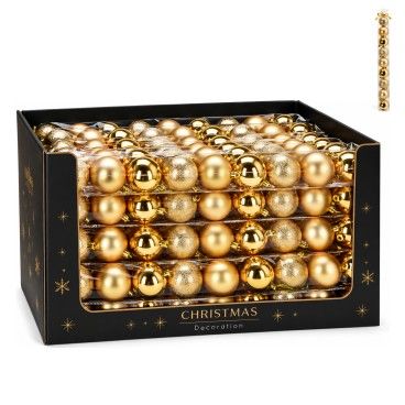 Conjunto de Bolas de Natal Douradas 9x60mm