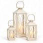 Conjunto 3 Lanternas de Metal Creme