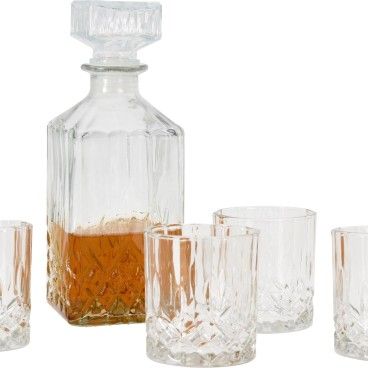 CONJUNTO DECANTER WHISKY 900ML + 4 COPOS